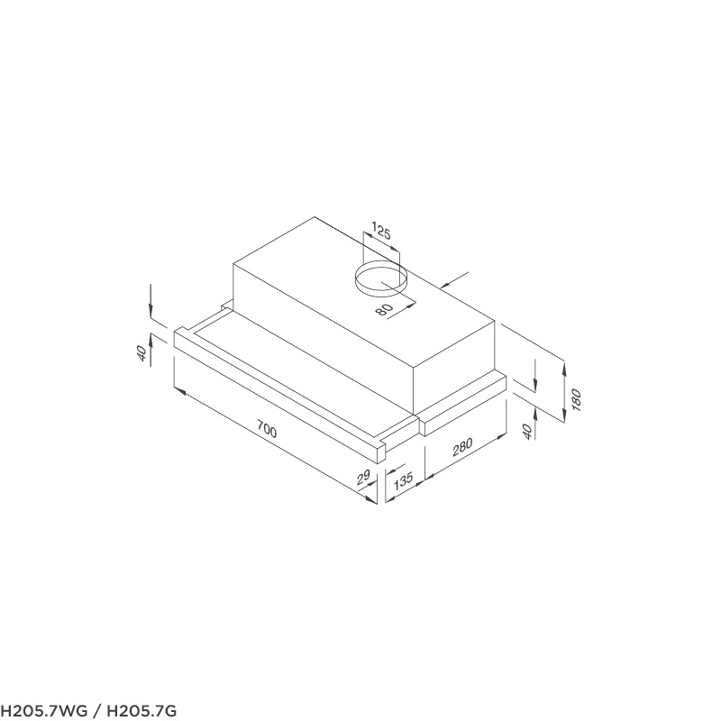 Máy hút mùi âm tủ Malloca H205.7-WG - Ảnh 5
